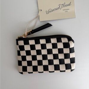 Universal Thread Checkered Small Card Case Pouch, Coin Purse, Wallet - NWT